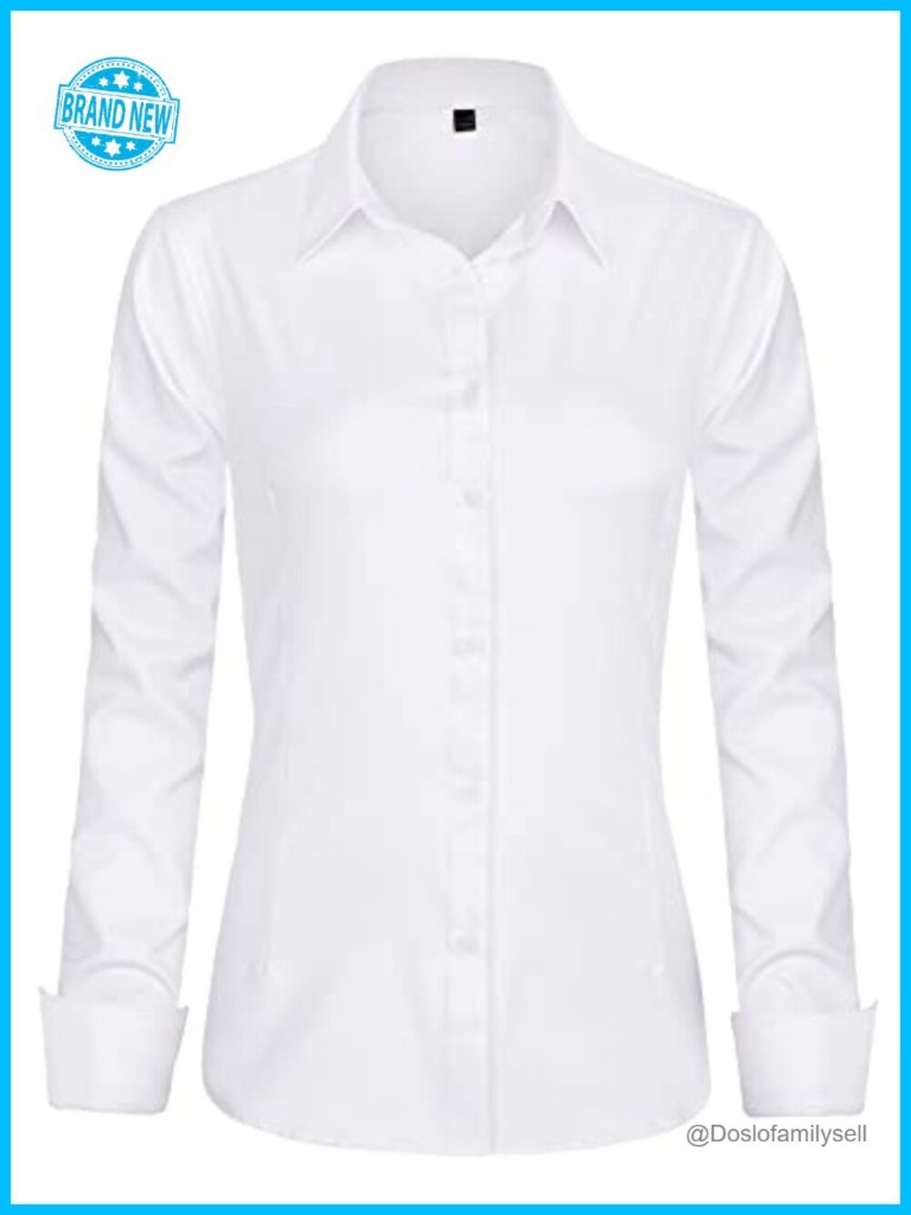 Womens Button Down Shirt Long Sleeve Wrinkle-Free Business Casual Blouse